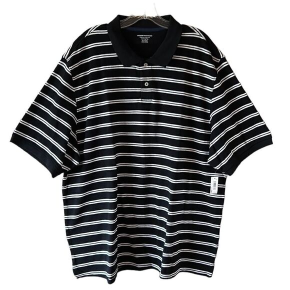 NEW Amazon Essentials Black And White Polo Shirt - Picture 1 of 5